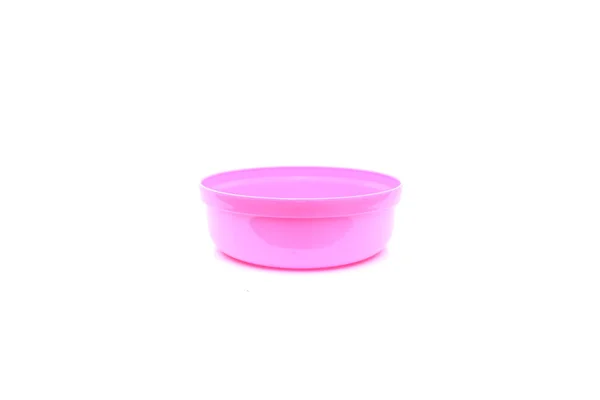 孤立したピンクのプラスチックボウル — ストック写真