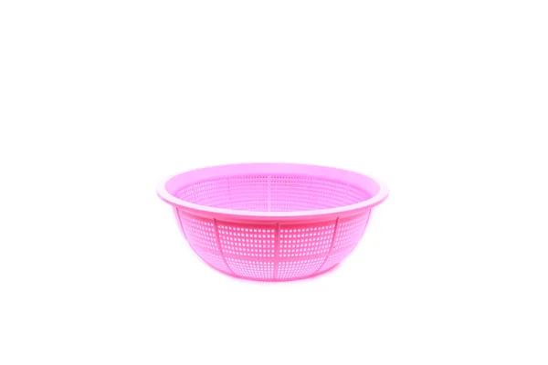 Pink Műanyag Kosár Elszigetelt — Stock Fotó
