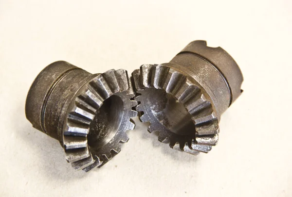 Bir çift eğimli dişli, nişanda dişlerin çiftleşmesini taklit ediyor.