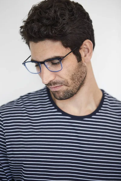 Man Looking Spectacles Studio Shot — Stock Photo, Image