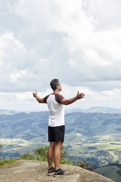 Sportsman Taking Awesome View — Stock Photo, Image