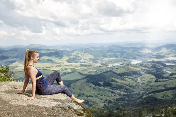 Girl enjoying view of awesome landscape