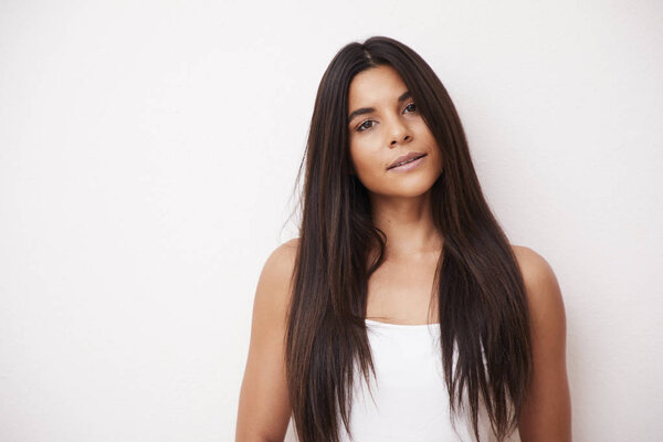 Beautiful young woman with long hair, portrait