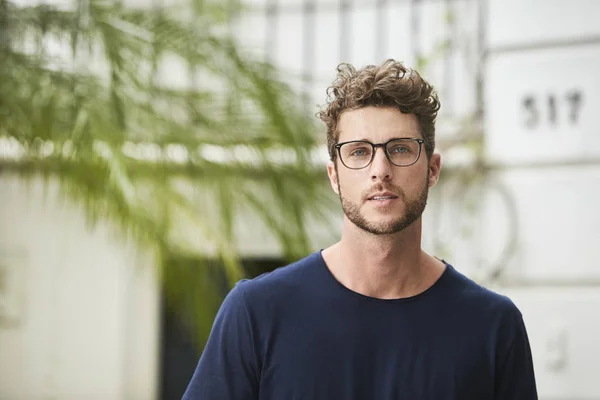 Handsome Young Guy Glasses Portrait — Stock Photo, Image