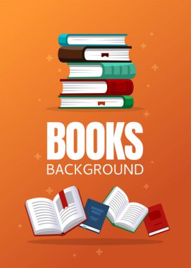 Books illustration. Library research. Scholarship concept. Concepts for web banner and promotional material. clipart