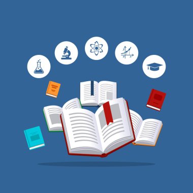 Sınıf arka plan. Eğitim ve öğrenme kavramı. Öğrenci sınav. Vektör çizim.