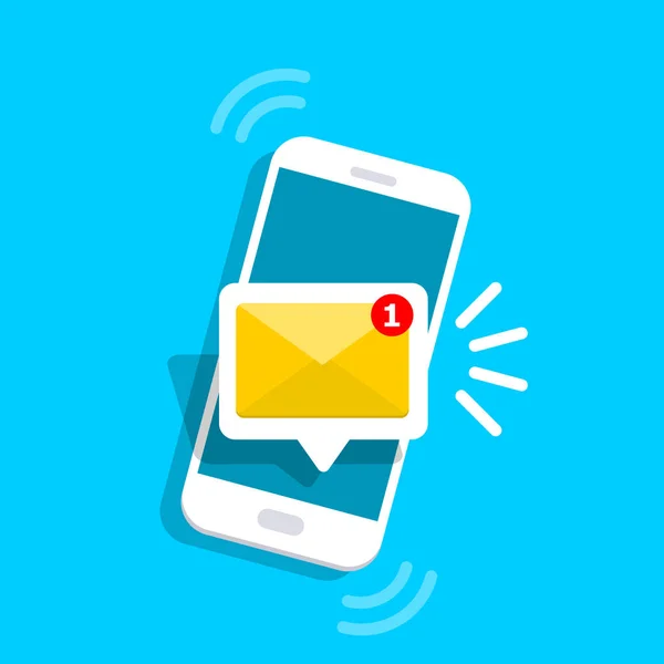 Ícone Mensagem Lembrete Smartphone Tela Novo Conceito Mensagem Mail Notification — Vetor de Stock