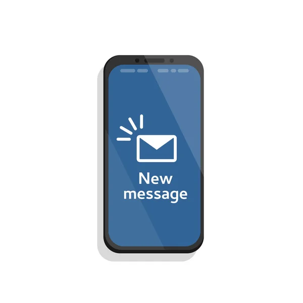 Leti Simgesi Ekran Smartphone Mektubunda Yeni Posta Bildirimi Sms Mesaj — Stok Vektör
