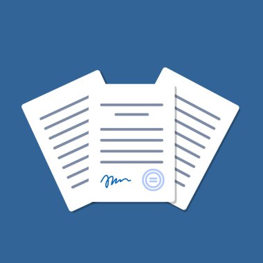 Office belgeleri izole. Finansal kağıtları gölge ile. Evrak yığını. Önemli evraklar. İş yazma boş. Belgeleri vektör.