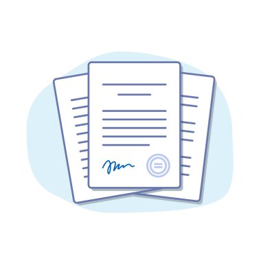 Office belgeleri izole. Finansal kağıtları gölge ile. Evrak yığını. Önemli evraklar. İş yazma boş. Belgeleri vektör.