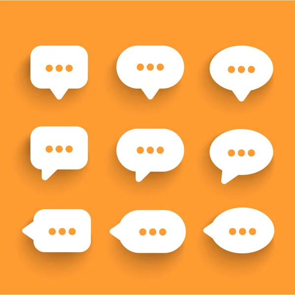 Set chat bubbles notice icons. Concept of modern communication. Vector illustration in flat style.