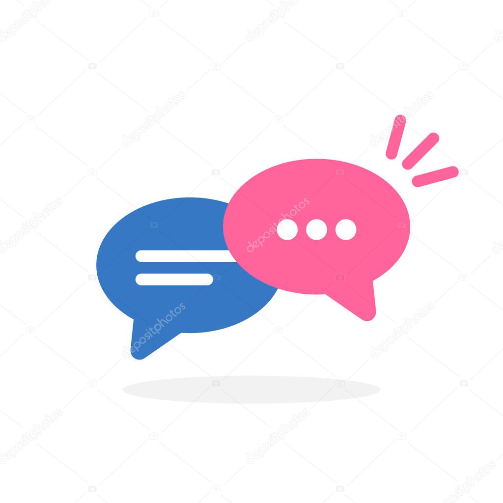Chat bubbles notice icon. Concept of modern communication. Vector illustration in flat style.