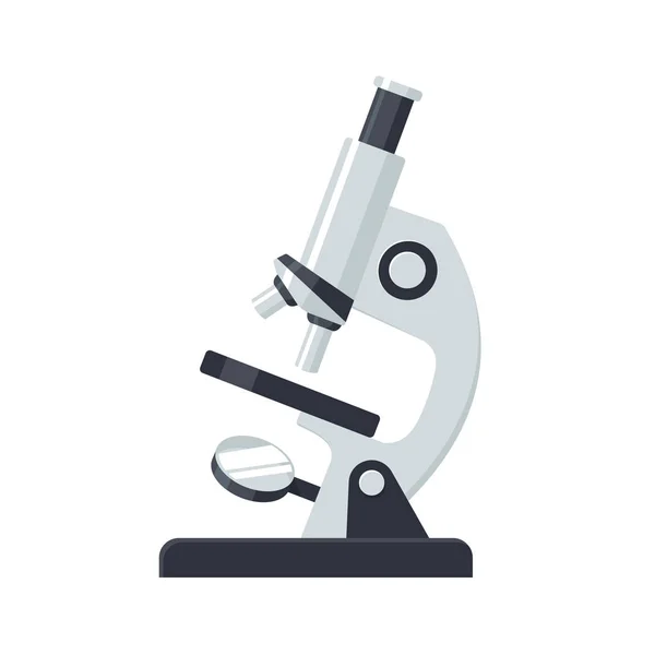 Μικροσκόπιο Που Απομονώνονται Λευκό Φόντο Εικονογράφηση Διάνυσμα Επίπεδη Σχεδίαση — Διανυσματικό Αρχείο