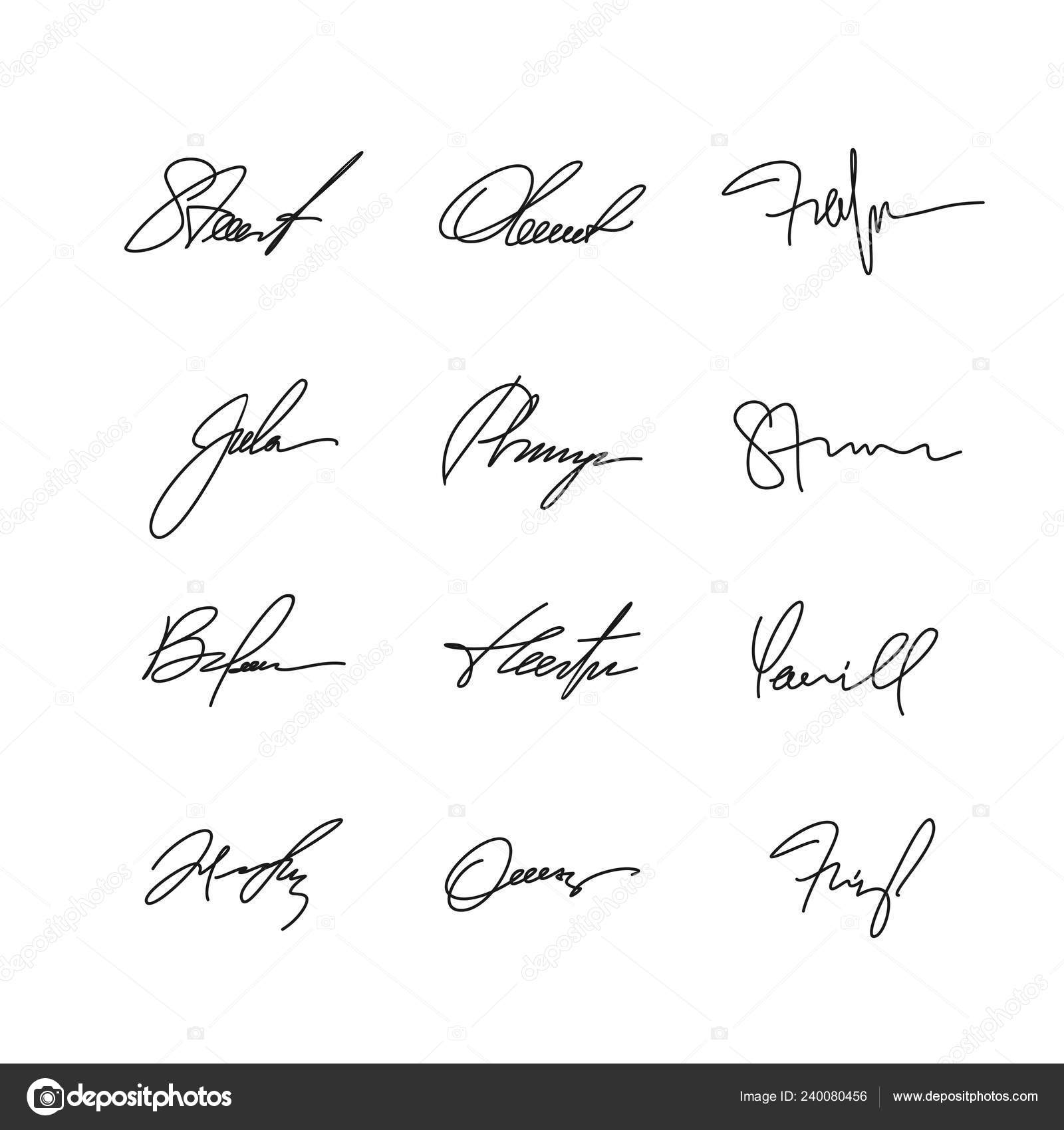 Collection Vector Signatures Samples Handwritten Autographs Vector  Illustration Convection Stock Vector Image by ©belozersky #240080456