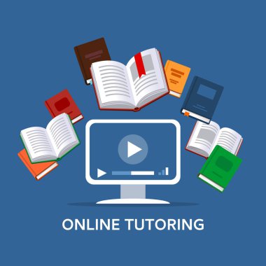 Masaüstü arka planda uçan kitaplarla. Modern online eğitim kavramı. Ana sayfa eğitim. Üniversite ev ödevi. Evde computer.Computer kursları süreci ve ebooks okuma ile eğitim. Kaynak Kitaplığı.