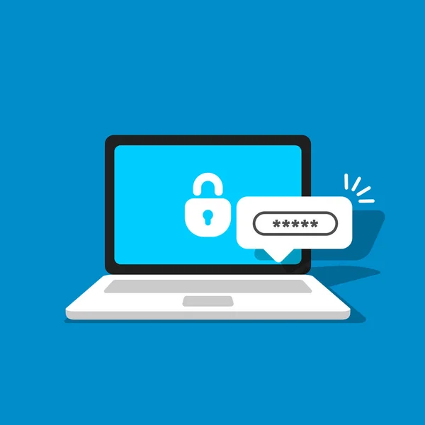 Benachrichtigung Mit Autorisierungsformular Auf Dem Laptop Passwort Anmelden Benutzernamenformular Anmeldeformular — Stockvektor