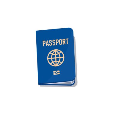 Passport with shadow. View top. illustration in flat style. Vector isolated object. clipart