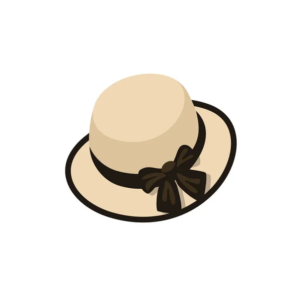 Sombrero Playa Estilo Plano Ilustración Vectorial Aislada Objeto Para Conceptos — Vector de stock