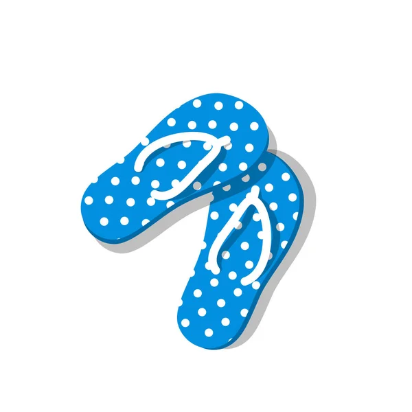 Blue Beach Flip Flops Vector Illustration Flat Style — Stock Vector