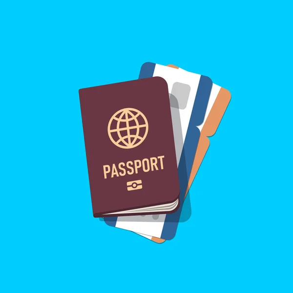 Passaporte Europeu Castanho Com Passagem Aérea Vista Para Cima Ilustração — Vetor de Stock