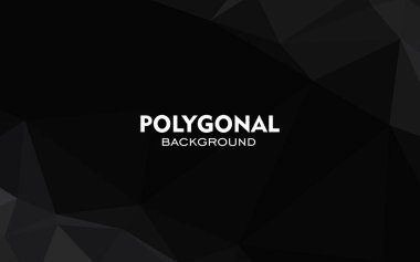 Siyah üçgenler arka plan. Soyut çokgen illüstrasyon. Vektör geometrik görüntü.