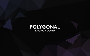 Siyah üçgenler arka plan. Soyut çokgen illüstrasyon. Vektör geometrik görüntü.