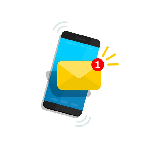 Notification Par Courriel Non Lue Nouveau Message Sur Écran Smartphone — Image vectorielle