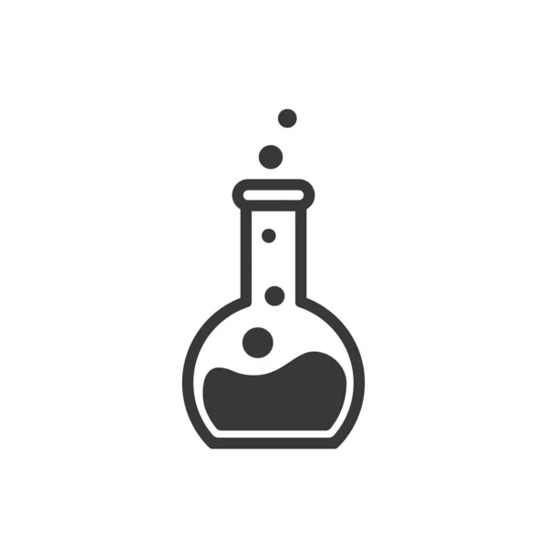 Laboratory Beaker Icon Hemical Experiment Flask Hemistry Biology Symbol Flask — Stock Vector