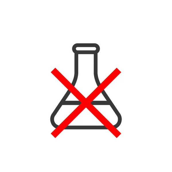 Chemical Free Icon Rossed Sign Laboratory Beaker Vector Illustration Isolated — Stock Vector