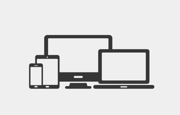 Набор значков устройств. Ноутбук, компьютер, настольный компьютер, планшет, смартфон. Офисный и домашний цифровой гаджет. Черный символ веб-дизайна. Изолированный векторный рисунок на белом фоне
.