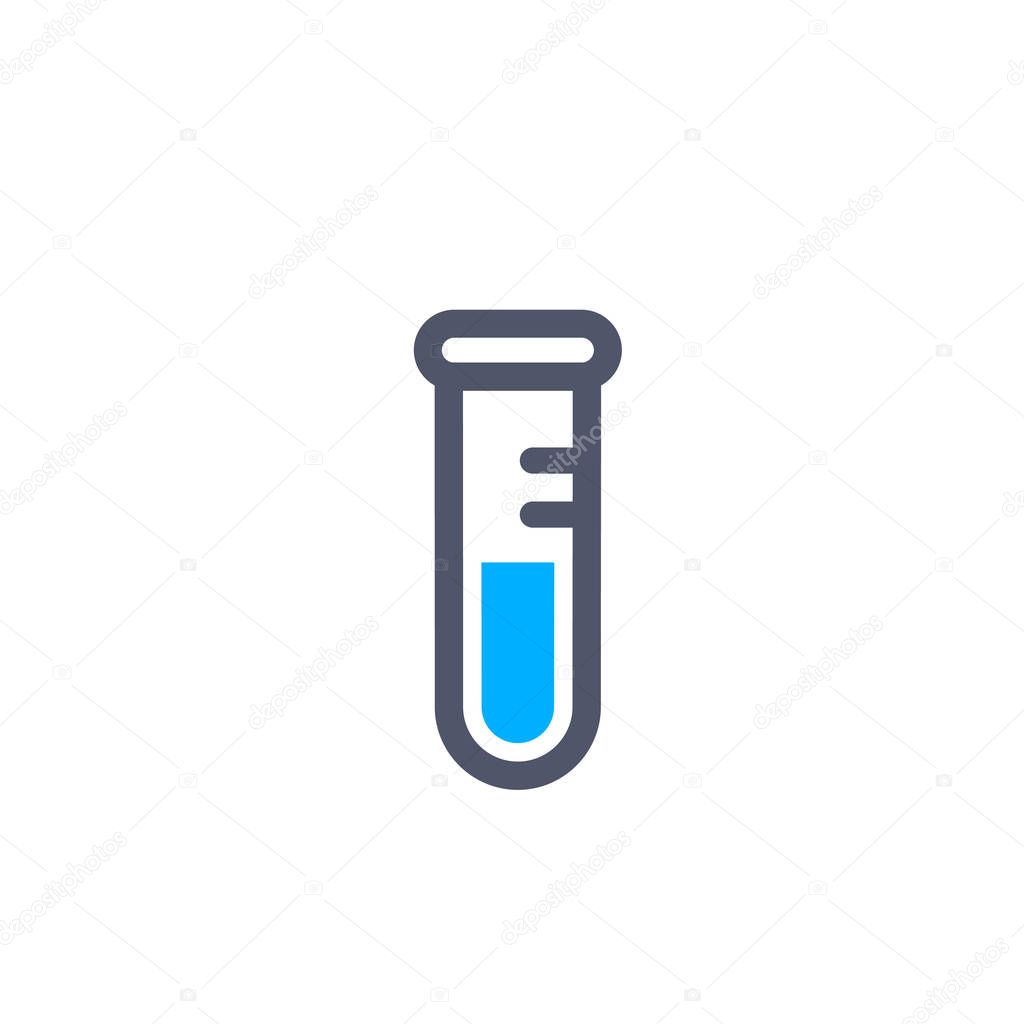 Laboratory beaker icon. ?hemical experiment in flask. ?hemistry and biology symbol. Flask vector illustration. Science technology. Isolated black object on white background.