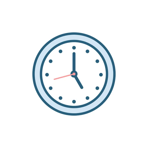 Clock Icon Logoul Timpului Ceas Perete Izolat Fundal Alb Vector — Vector de stoc