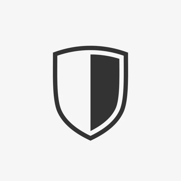 Ikona Štítu Černý Bezpečnostní Znak Piktogram Pro Koncepty Zabezpečení Ochrany — Stockový vektor