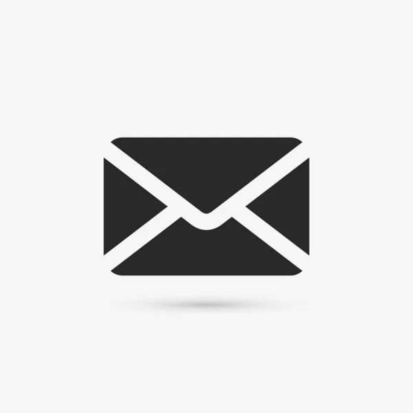 Mail Symbol Schwarzes Umschlag Piktogramm Vektor Nachrichtensymbol Korrespondenzadresse Taste Für — Stockvektor