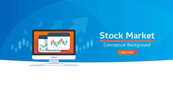 Plantilla Banner Web Para Conceptos Bursátiles Gráfico Del Mercado Valores Ilustración De Stock