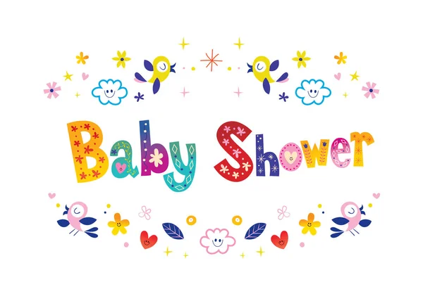 Bebê Chuveiro Convite Cartão —  Vetores de Stock