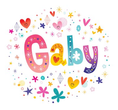 Gaby kızlar dekoratif yazı tipi tasarım adı