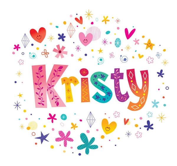 Kristy Ragazze Nome Decorativo Lettering Tipo Design — Vettoriale Stock