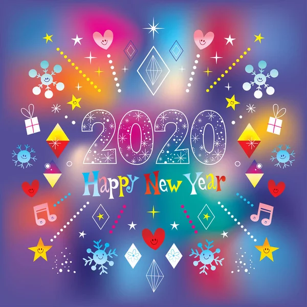 Feliz Ano Novo 2020 Cartão Saudação —  Vetores de Stock