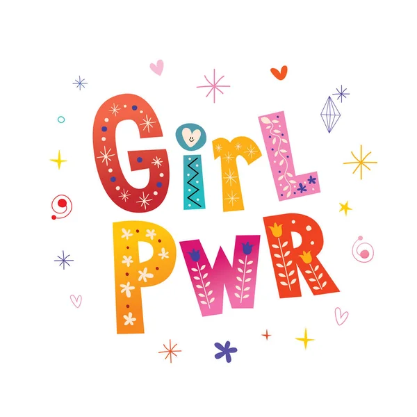 Girl Power Tričko Design — Stockový vektor