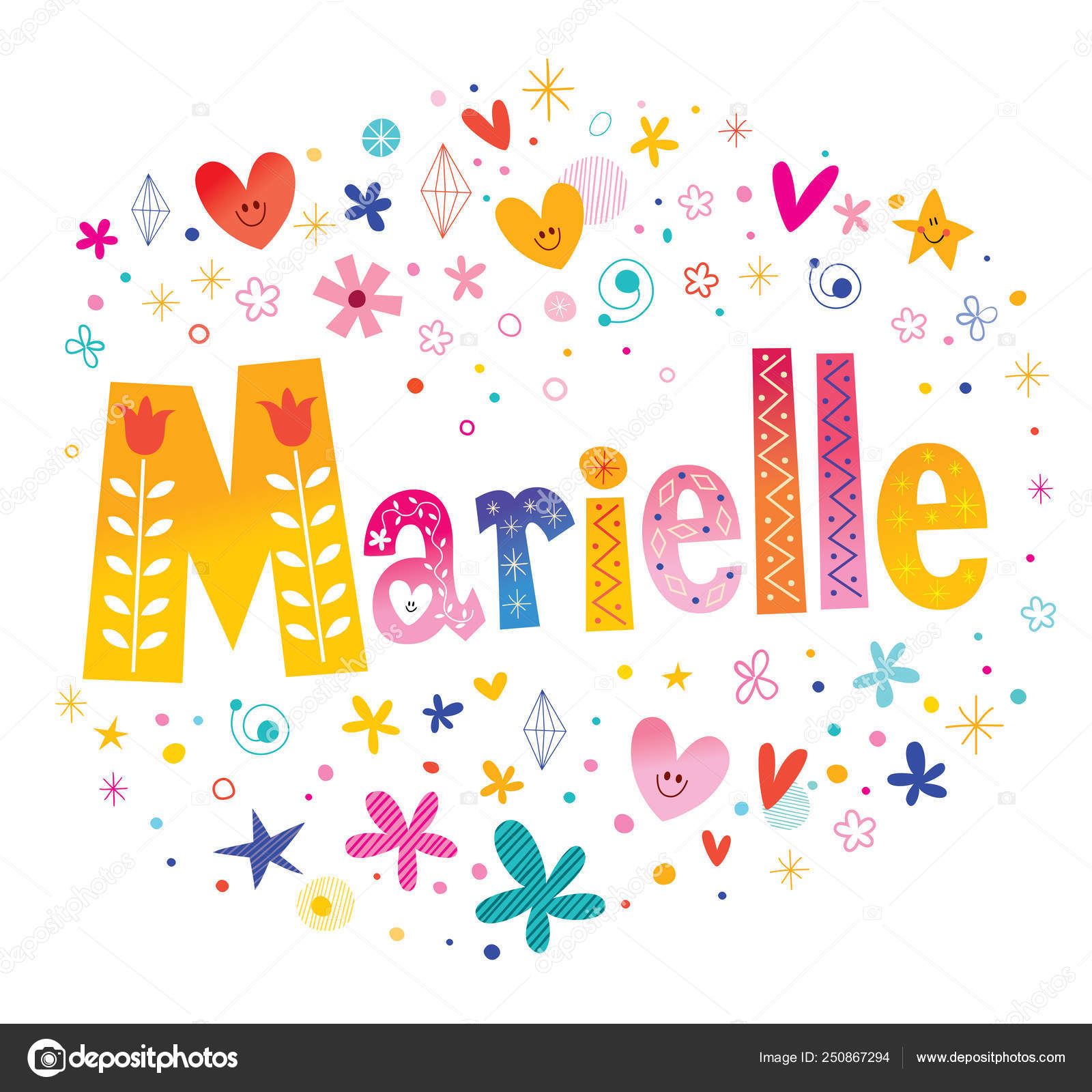Marielle French Female Name Stock Vector by ©Aliasching 