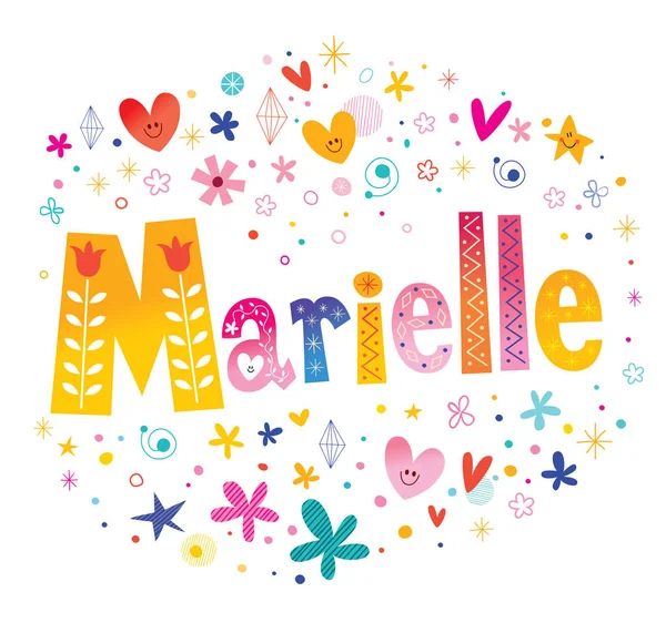 Marielle French Female Name — Stock Vector