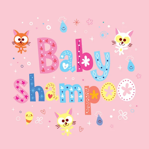 Bebê Xampu Decorativo Lettering Tipo Design —  Vetores de Stock