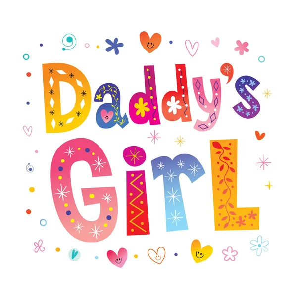 Daddy Girl Decorative Lettering Design — стоковый вектор