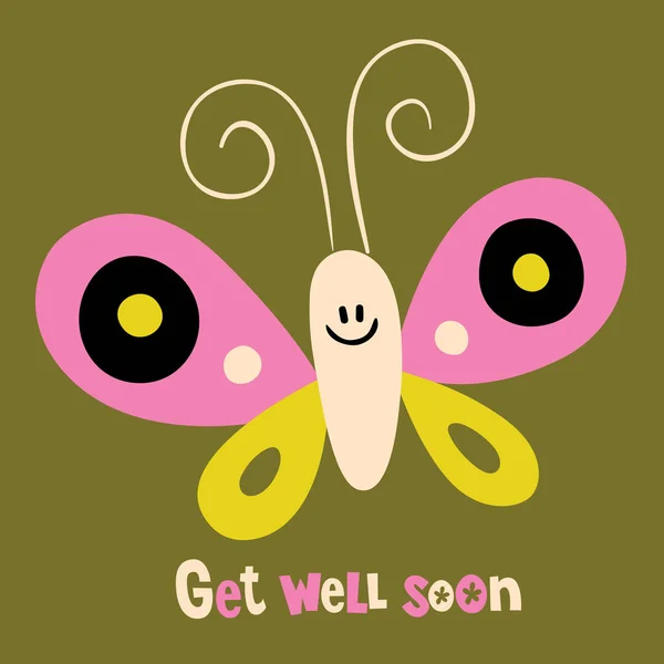 Get Well Soon Greeting Card — Stock Vector