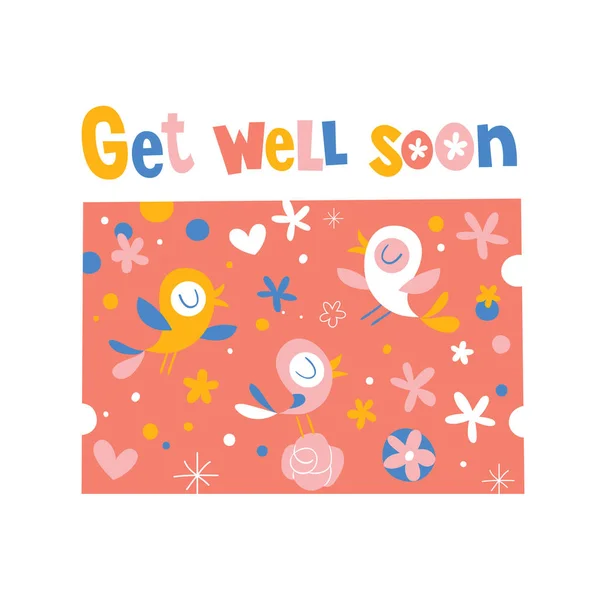 Get Well Soon Greeting Card — Stock Vector