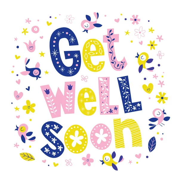 Get Well Soon Card — Stockový vektor