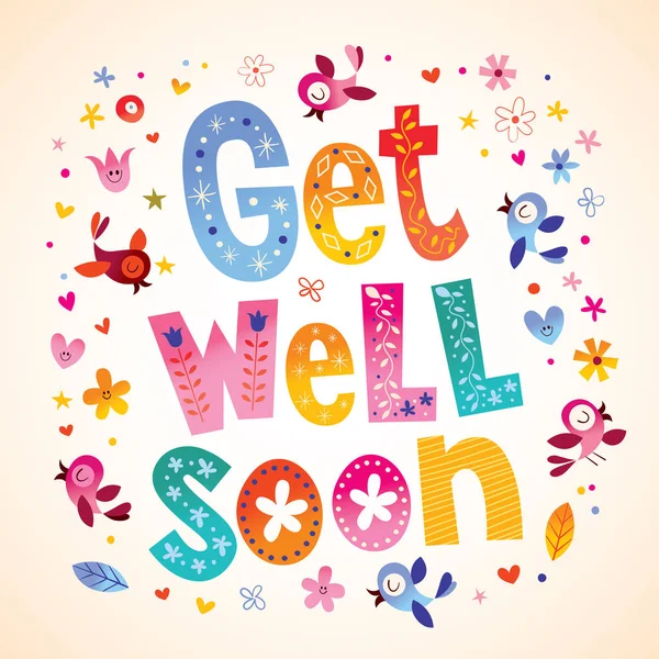 Get Well Soon Card — Stockový vektor