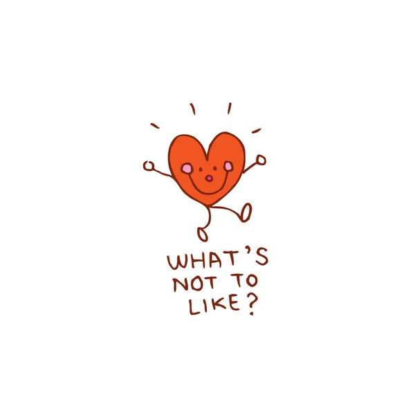 What Cute Heart Character — 스톡 벡터