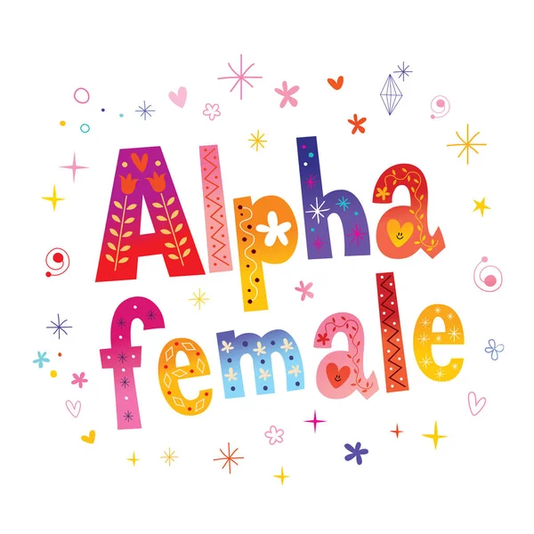 Alpha Female Einzigartiger Schriftzug — Stockvektor